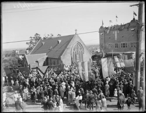 Anzac service held outside of Christ Church, Gladesville, Sydney, 1926 [picture] / A.G. Foster