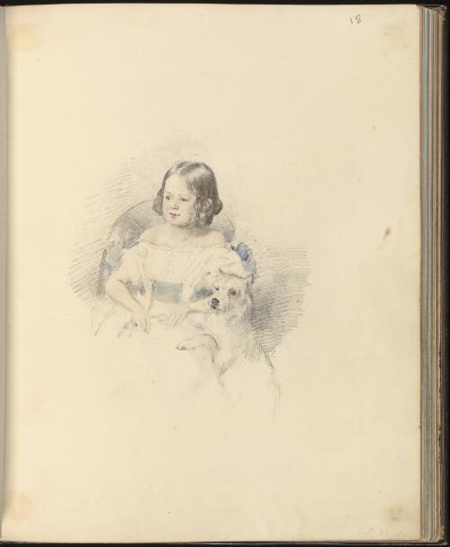 Portrait of Elizabeth Macarthur with her dog, October 23, 1845 [picture] / [Emily Macarthur]