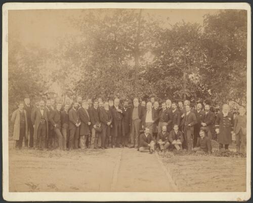 Group portrait of engineers and politicians, 1891? [picture] / W.F. Hall