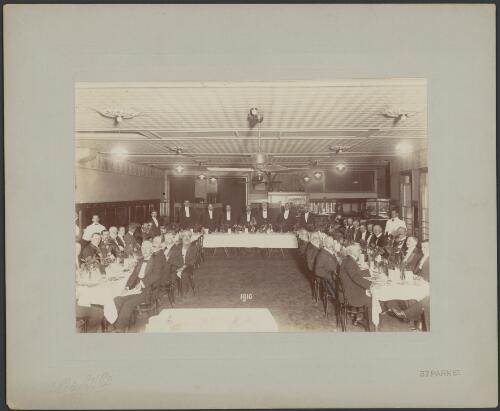 Group including Henry Deane at an engineers dinner, 1910 [picture] / Leight & Co