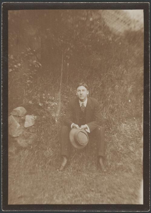 Portrait of Geoffrey Paget Deane in a garden, ca. 1920s [picture]