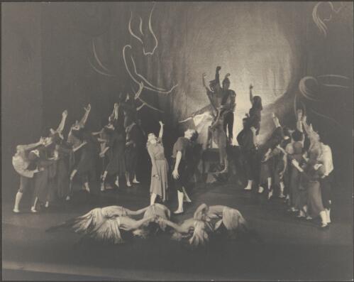 Georges Skibine and Nina Verchinina with dancers from the Original Ballet Russe in Lutte eternelle [picture] / [Colin Ferguson?]