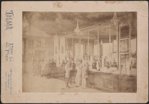 George Coppin (in tall hat) in the Marble Bar in the Theatre Royal, Melbourne, 1861 [picture] / Talma