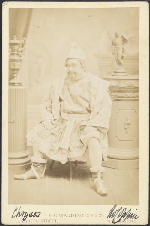 [Portrait of George Selth Coppin  as Chrysos in costume] [picture] / E.C. Waddington & Co