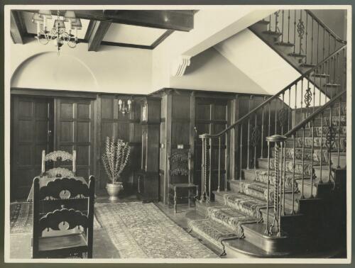 Prime Minister's Lodge, interior staircase and hall, Canberra, 1927 [picture]