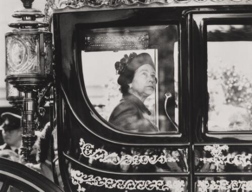 Queen Elizabeth in the State coach, Canberra, 1988 [picture] / Andrew Campbell