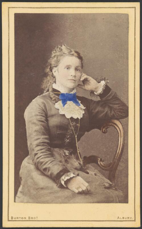 Portrait of a young woman, Albury, New South Wales, ca. 1880 [picture] / Burton Brothers
