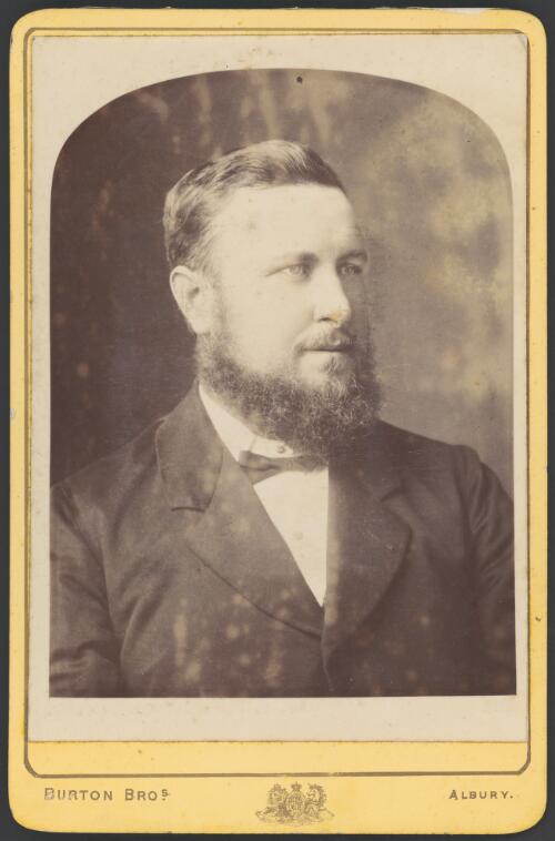 Portrait of a young man with beard, Albury, New South Wales, ca. 1880 [picture] / Burton Brothers