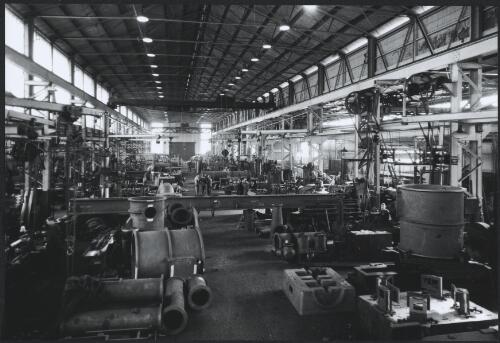 Interior of workshop at Kelly & Lewis engineering, Springvale, Melbourne, 1949 [picture] / Wolfgang Sievers