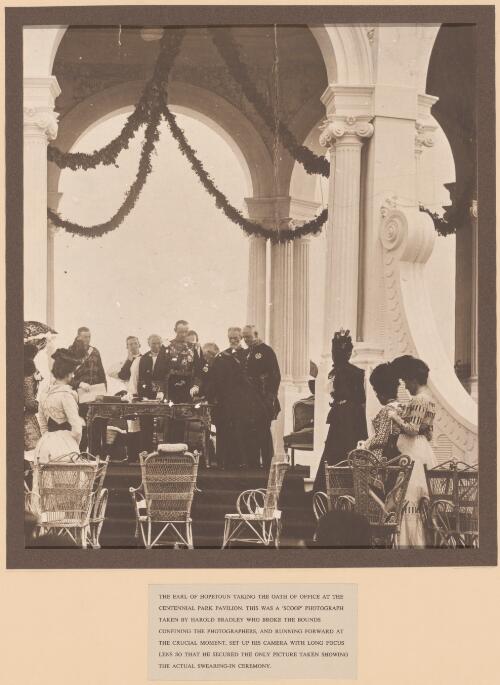 The Earl of Hopetoun taking the oath of office at the Centennial Park Pavilion, 1 January, 1901 [picture]