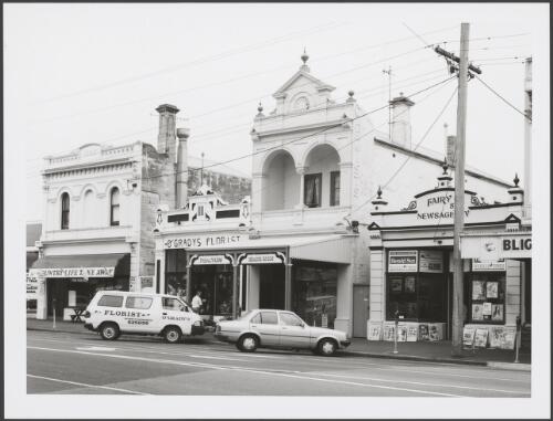 Historic shop  buildings of 1880s with original ornamentation. 147-153 Fairy Street, Warrnambool. 15/2/1997 [picture] / Robert Deane