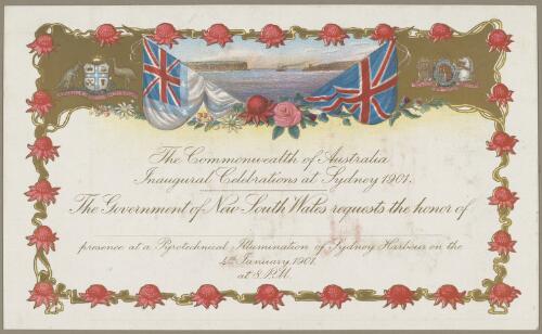 Invitation to a pyrotechnical illumination of Sydney Harbour, 4th January, 1901 [picture]