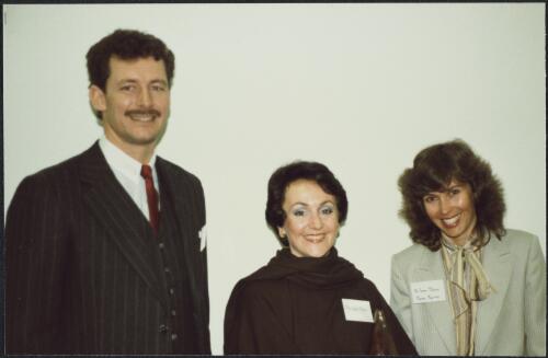 James Cotta, Carmen Morfuni, Deputy Registrar Melbourne and Joanna Malyon, Deputy Registrar Dandenong, Melbourne, 1978? [picture] / D.J. McKenzie