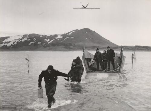 First party ashore at Atlas Cove, Heard Island, Antarctica, 1948 [picture] / D. Eastman