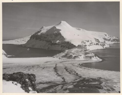 Looking down from Mt. Drygalski, Heard Island, Antarctica, 1948 [picture] / A. Campbell-Drury