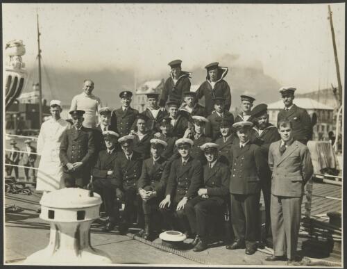 Officers and crew at Cape Town, ca. 1929 [picture] / Frank Hurley