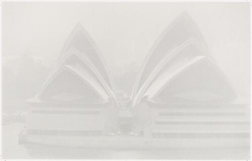 Sydney Opera House in fog. 1973 [picture] / David Moore