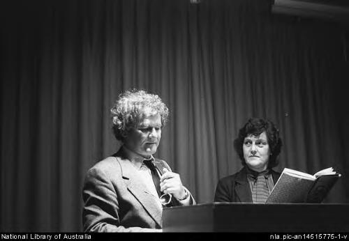 Portraits of Thomas Shapcott with Judith Rodriguez at the Goethe Reading, Canberra, 1984-1987 [picture] / Alec Bolton