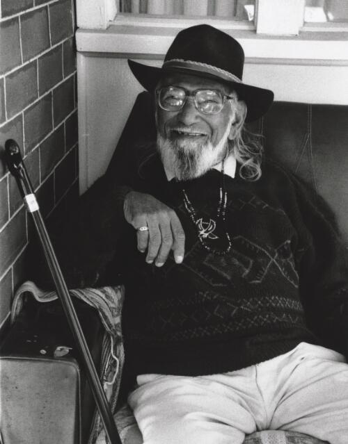 Guboo Ted Thomas, Koori born in Braidwood of a Yuin tribal elder and Mollie A'Hoy taken at th Aboriginal elders hostel in Granville, New South Wales, December 1997 [picture] / Terry Milligan