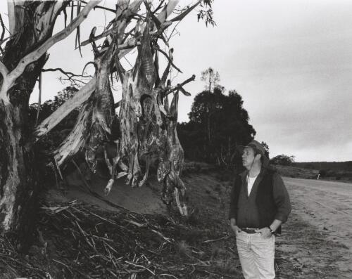 Billy Butcher, wild-dog trapper employed by the NSW Forestry Commission at the Dog tree on the Krawaree Road outside Braidwood, New South Wales, 1998 [picture] / Terry Milligan