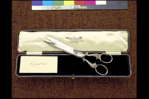 Scissors used by Lady Cook for launching S.S. Dilga, Newcastle, 15 November 1919 [realia]
