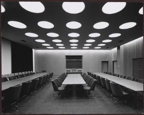 [Conference room, National Library of Australia, Canberra, 1968] / Max Dupain