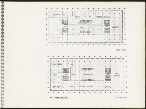 Sketch plan of first and second floors of the National Library of Australia, 1968 [picture]