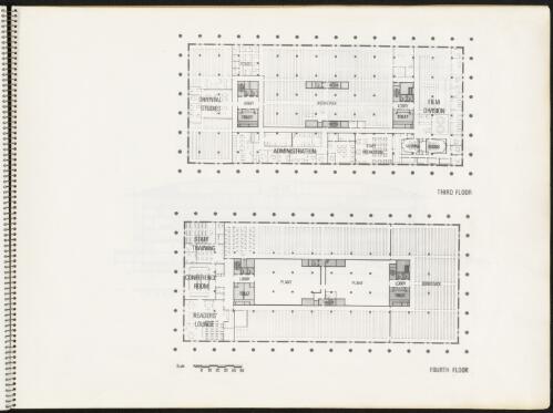 Sketch plan of third and fourth floors of the National Library of Australia, 1968 [picture]