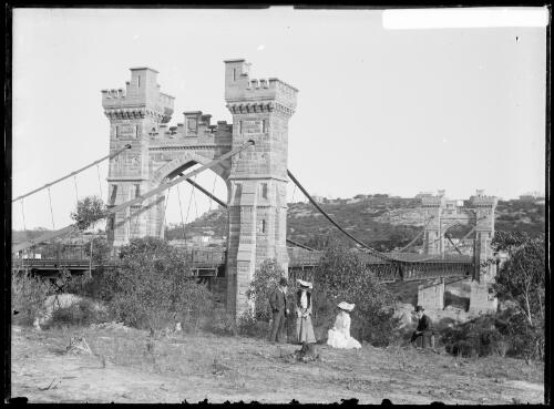 Bert Hammer, Carmen Hammer, Harold and Winifred Cazneaux near suspension bridge, Northbridge, New South Wales, September 1905, 2 [picture]