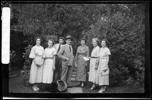 Cazneaux family in the garden at Ambleside, Roseville, New South Wales, Christmas 1935 [picture] / Harold Cazneaux