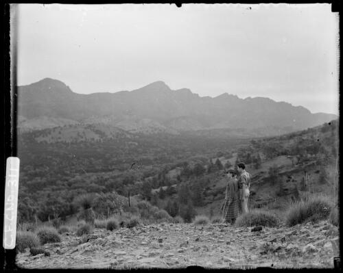 Winifred Cazneaux and her son Harold at St Mary Peak, Flinders Ranges, South Australia, 19 May 1937 [picture] / Harold Cazneaux