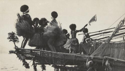[Group of people dancing on a boat], Port Moresby, 8 October, 1921 [picture]