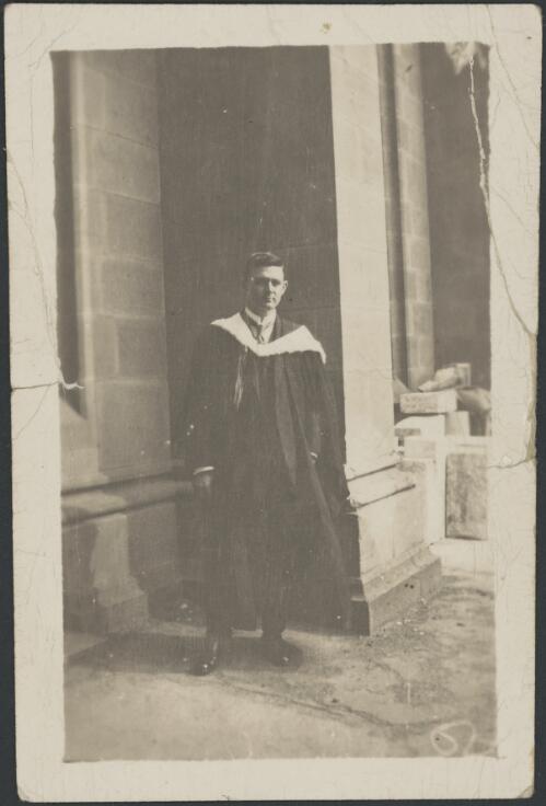 Portrait of Charles Studdy Daley at graduation, 1921? [picture]