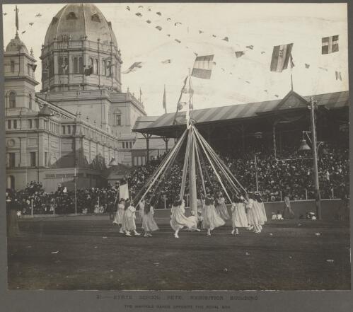 State School, Fete, Exhibition Building : maypole dance opposite the Royal Box [picture]
