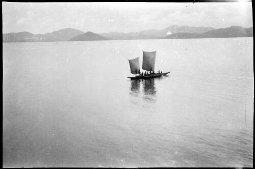 Canoe with two sails, Lorengau, Manus Island, New Guinea, 1935 [picture] / Sarah Chinnery