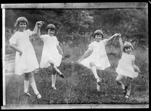 Sheila, Patricia, Prudence, and Mary Chinnery dancing, Melbourne, 1933 [picture] / Sarah Chinnery