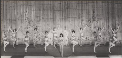 Brenda Charles and the Glamourettes in Pink gloves and parasols, ca. 1960, 1 [picture] / produced by H. Williamson & Co., Sydney