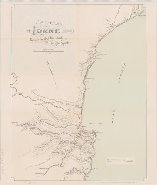 Tourist map of Lorne : showing roads and tracks leading to beauty spots / compiled by the Tourists Resorts Committee Victoria ; photo-lithographed at the Department of Lands and Survey, Melbourne
