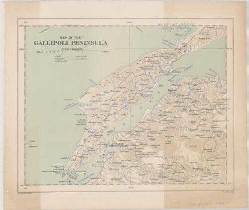 Map of the Gallipoli Peninsula
