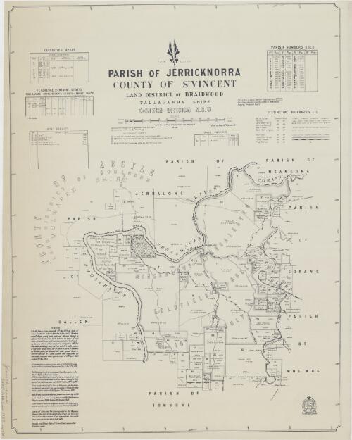 Parish of Jerricknorra, County of St Vincent [cartographic material] : Land District of Braidwood, Tallaganda Shire, Eastern Division N.S.W / compiled, drawn and printed at the Department of Lands, Sydney, N.S.W
