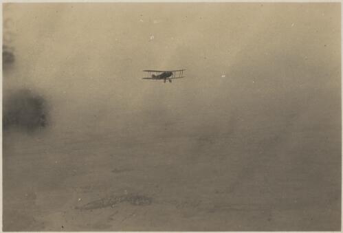 A Bristol Fighter biplane in flight, ca. 1917 [picture]