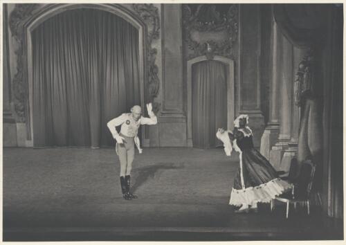 Igor Schwezoff as the Old General and Borislav Runanine as the Head Mistress, in Graduation ball, The Original Ballet Russe, Australian tour, His Majesty's Theatre, Melbourne, 1940 [picture] / Hugh P. Hall
