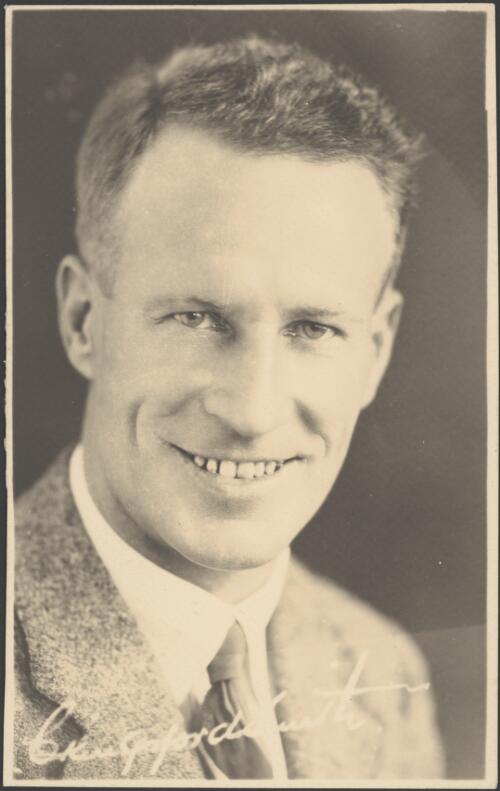 Portrait of Charles Kingsford-Smith with printed autograph, ca. 1931 [picture]