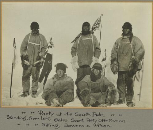 Party at the South Pole, 18 January 1912 [picture]