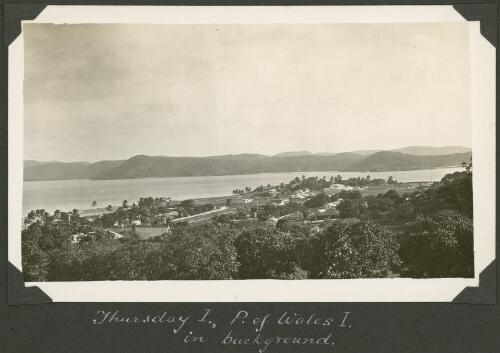 View over Thursday Island with Prince of Wales Island in the background, Queensland, ca. 1928 [picture] / Charles Maurice Yonge