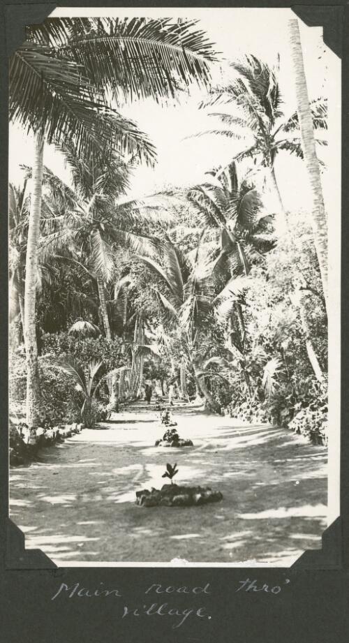 Main road through the village, Meer Island, Queensland, ca. 1928 [picture] / Charles Maurice Yonge