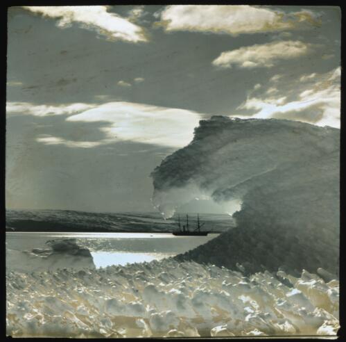 The Aurora lying at anchor, Commonwealth Bay [Australasian Antarctic Expedition, 1911-1914] [picture] / [Frank Hurley]