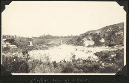 Distant view of the terraces at Waki, Rotorua, New Zealand, 1929, 1 [picture] / C.M. Yonge