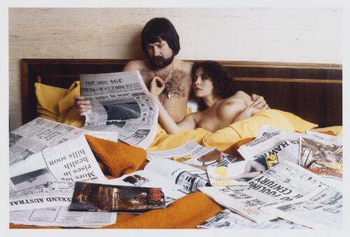 Derryn Hinch with playmate Allyson Best at the Hilton, 1979 [picture] / Rennie Ellis