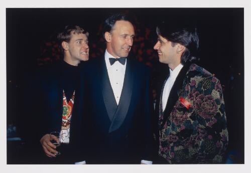 Paul Keating, Russell Crowe and Paul Mercurio, Melbourne, 1992 [picture] / Rennie Ellis